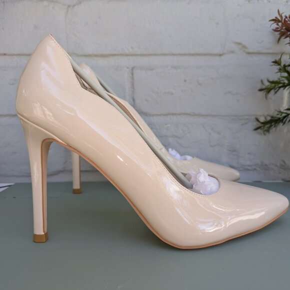PiePieBuy Women's Pointed Toe High Heels Slip on D'Orsay white size 8.5 - Picture 1 of 10